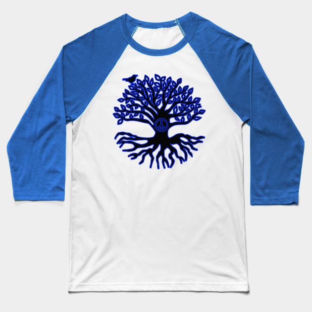Peace Tree Baseball T-Shirt by Nicoart2077